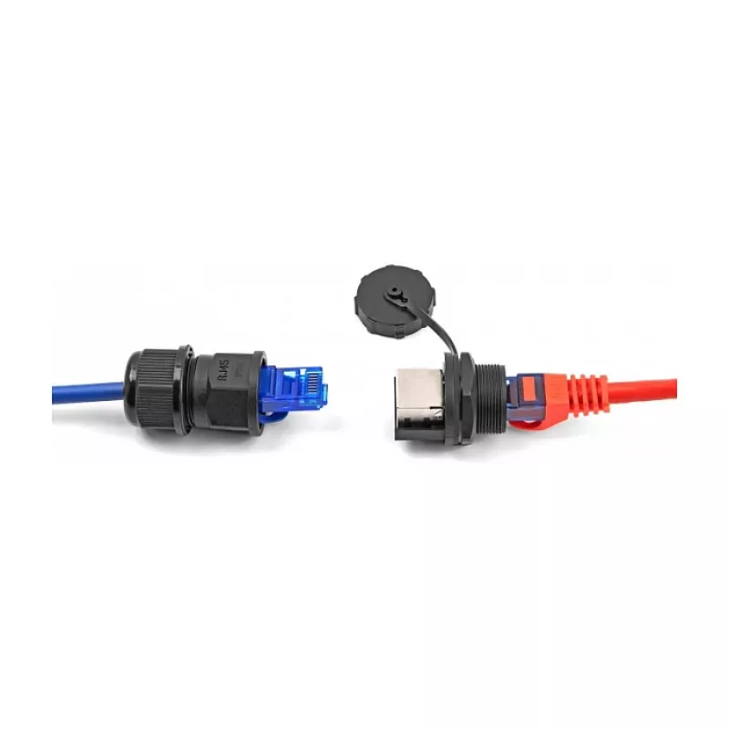 DeLOCK RJ45 Cat.6A savienotājs IP67 ūdensizturīgs putekļu necaurlaidīgs melns