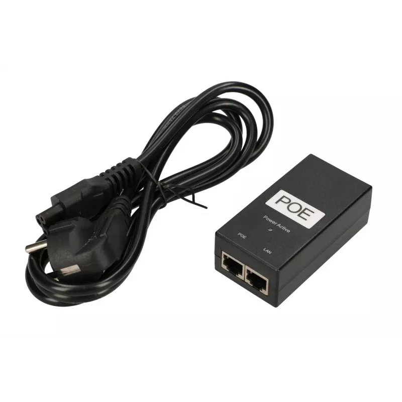 Extralink POE-48-24W-G barošanas bloks, 48V, 0,5A, 24W, Gigabit, komplektā kabelis 802.3af/at