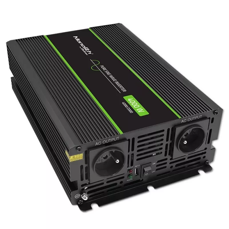 Qoltec Monolith strāvas adapteris/invertors Auto 4000 W Melns