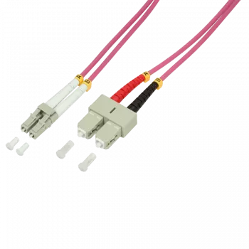 LogiLink - Patch-Cable - LC Multi-Mode (M) uz SC multi-mode (M) - 15,0m - Optiskā šķiedra - 50/125 mikrometri - OM4 - Bez halogēna - viršu violets (FP4LS15)
