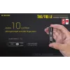 Rokas lukturītis Nitecore TIKI LE — 300 lm, uzlādējams ar USB, polikarbonāts, IP66, triecienizturīgs, 10,5 g, 55 mm, Melns