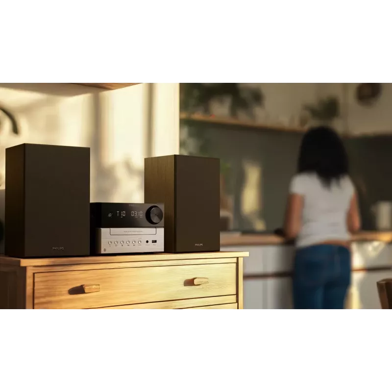 Philips TAM3205M2 mājas audio sistēma Mājas audio mikrosistēma 20 W Melna, Sudraba