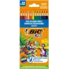BIC krāsainie zīmuļi Kids Smooth 12 krāsu komplekts