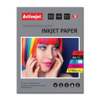 Glancēts fotopapīrs ActiveJet AP4-180G20 A4 180 g/m² 20 loksnes