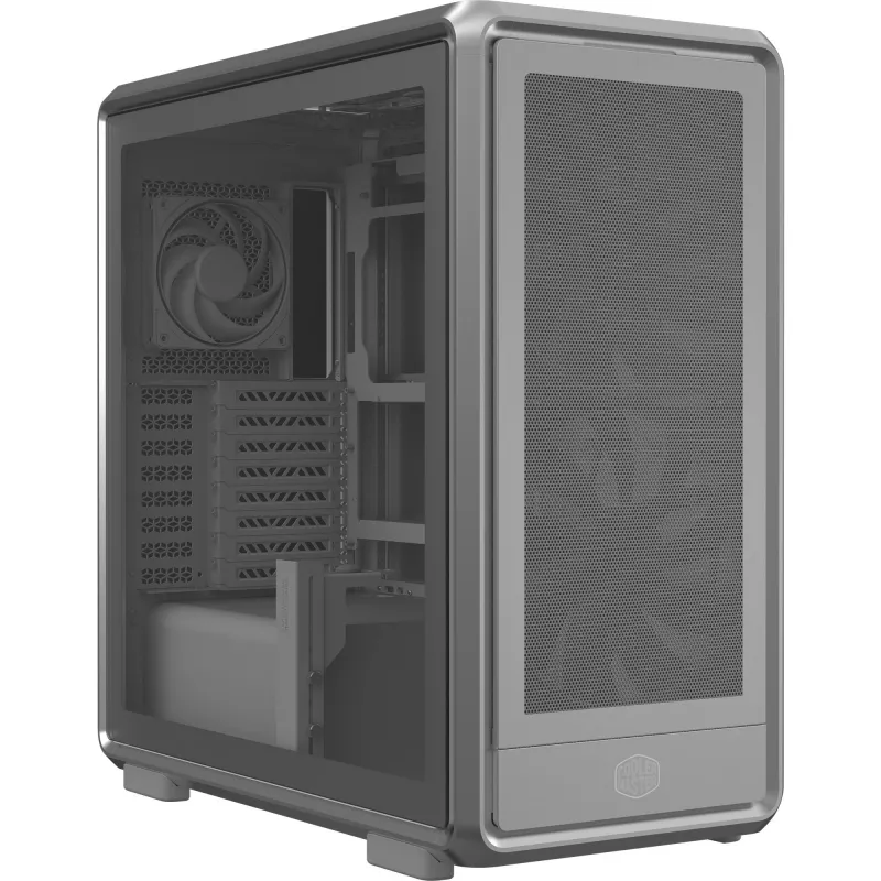 PC Midi Tower Cooler Master MasterFrame 600 Mesh Silver — atbalsta ATX/EATX, priekšā 2×200mm, 2.5 collu/3.5 collu diski