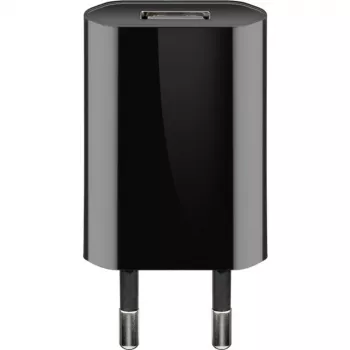 USB sienas lādētājs GOOBAY 5 W, 1× USB 2.0, ieeja 100–240 V, melns