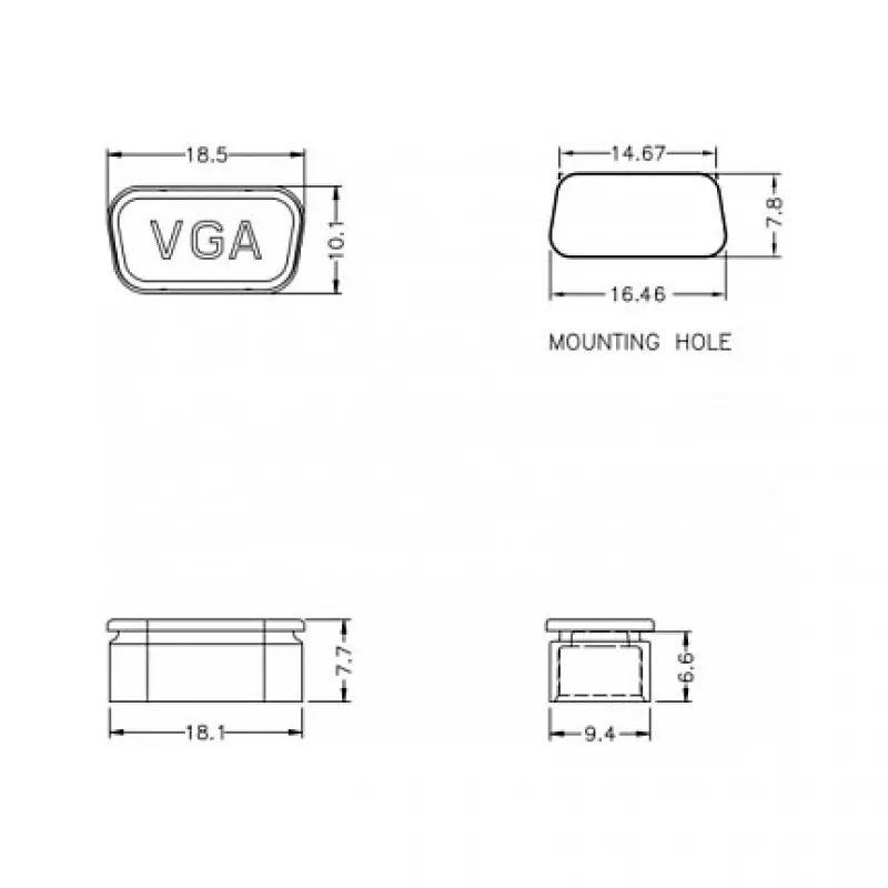 Kontaktligzdas aizsargvāciņš VGA DeLOCK 60162