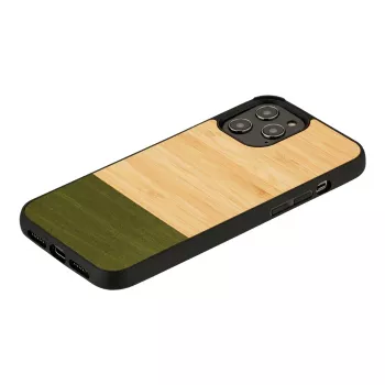 Aizsargājošs tālruņa maciņš Man and Wood iPhone 12 / 12 Pro — bambusa mežs melns