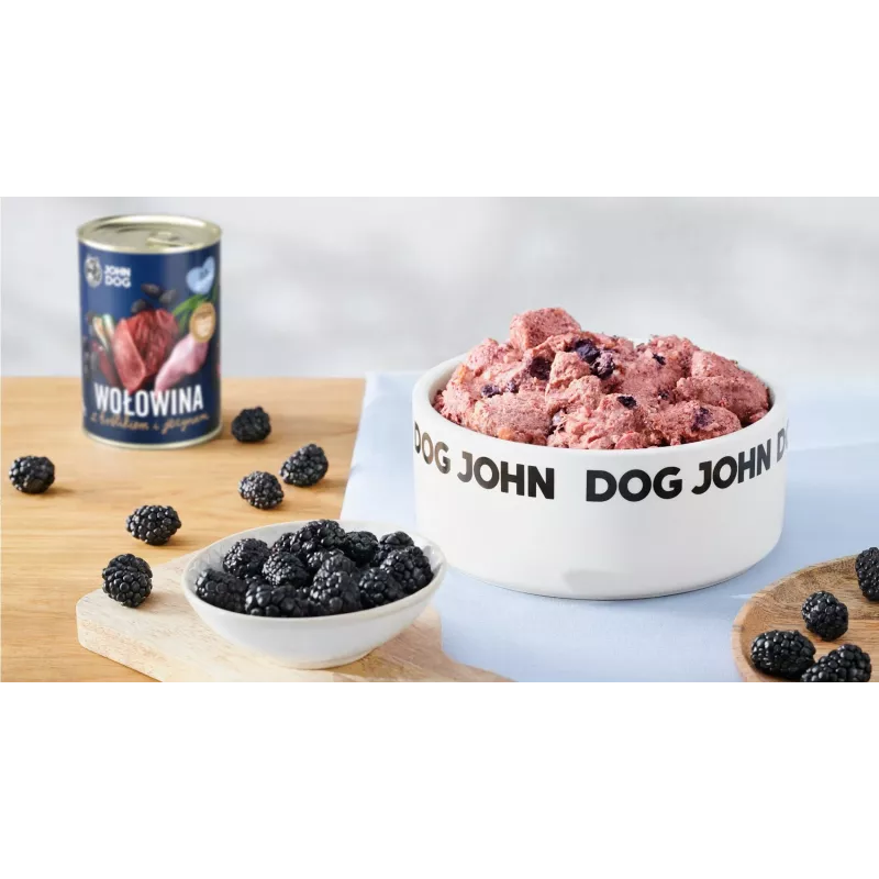Mitrā suņu barība john dog BERRY — liellopu gaļa un truša gaļa ar kazenēm, 400 g, junioriem, pilnvērtīga barība