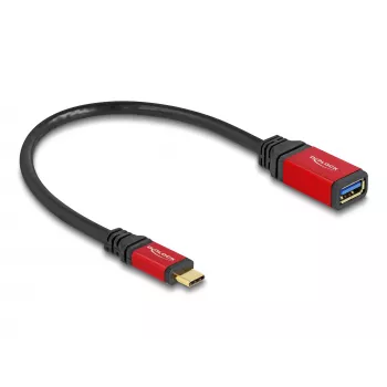 USB adapteris DeLOCK 60172 USB Type-C vīrišķais uz USB Type-A sievišķo 10 Gbps 15 cm sarkans metāls