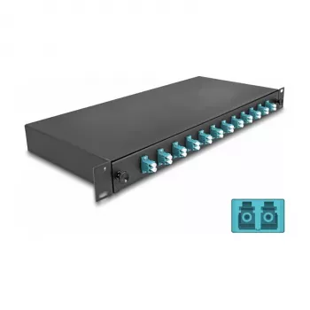 Optisko šķiedru salaiduma kaste DeLOCK 67004 melns metāls 482x220x44mm