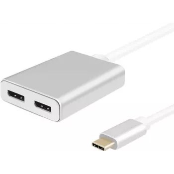 USB-C sadalītājs helos 288383 — 2× DisplayPort izeja, USB 3.1 Type-C