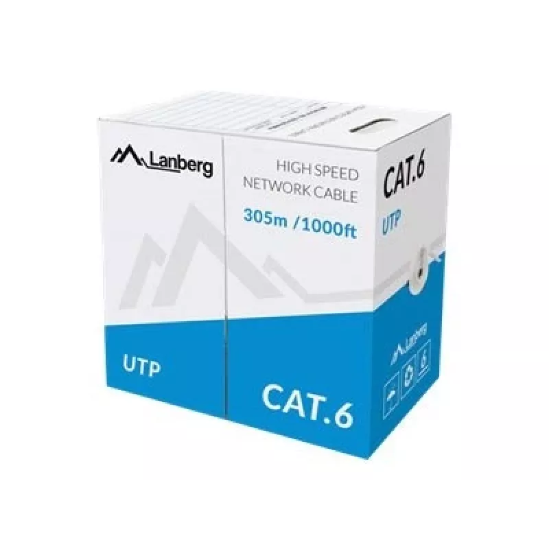 LANBERG tīkla kabelis LCU6-10CC-0305-S U/UTP Cat6 305 m, 23 AWG, CCA, pelēks