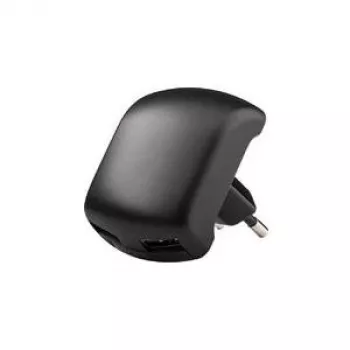 USB lādēšanas adapteris 230V uz 2x USB (2A) - Ceļojumu lādētājs (melns, gumijots)