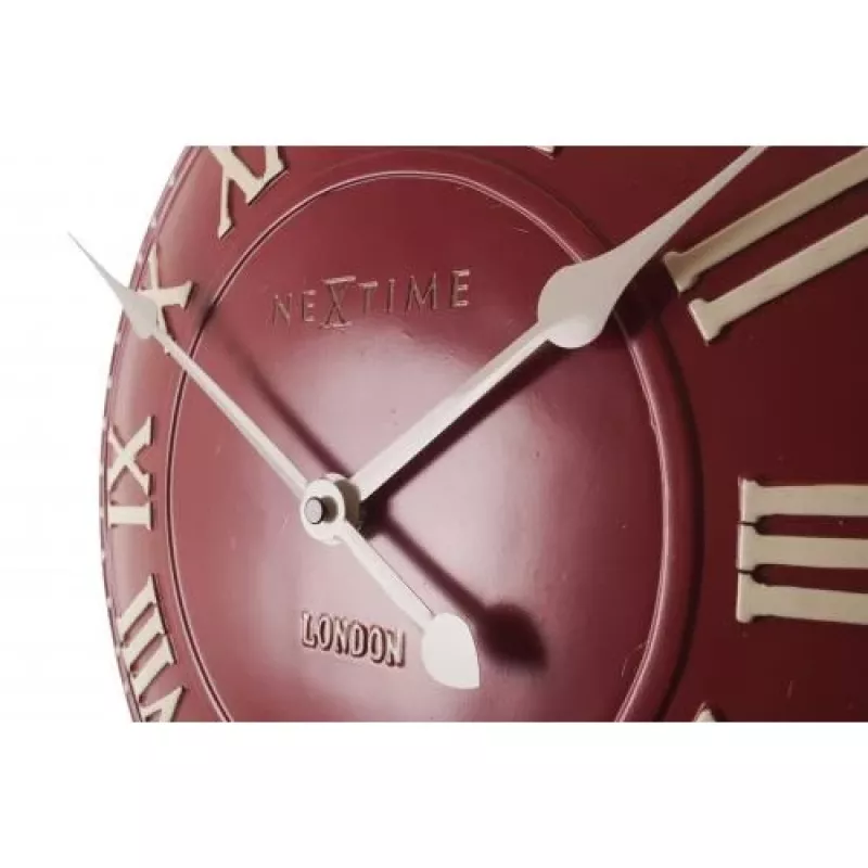 NeXtime klok 3083ro London Roman, Ø34.5 cm, Sienas, Sarkans/ Balts