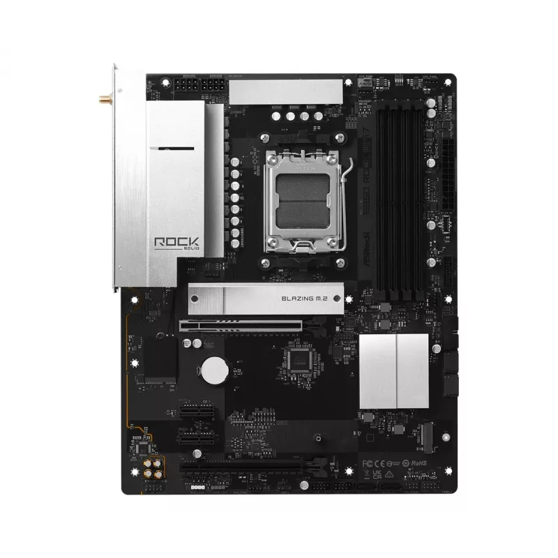 ASRock B850 Rock WiFi 7 mātesplate, AMD Socket AM5, ATX, DDR5, Wi-Fi 7