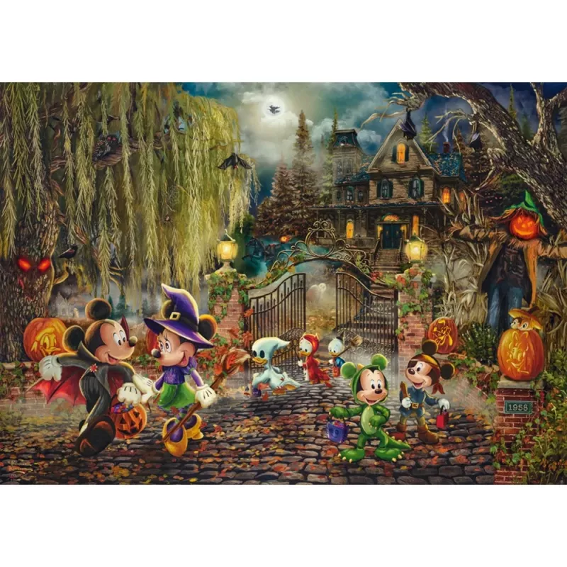 Schmidt Spiele 58033 Thomas Kinkade Studios Disney Dreams Collection Mickey & Minnie Halloween Fun puzle, 1000 gabalu
