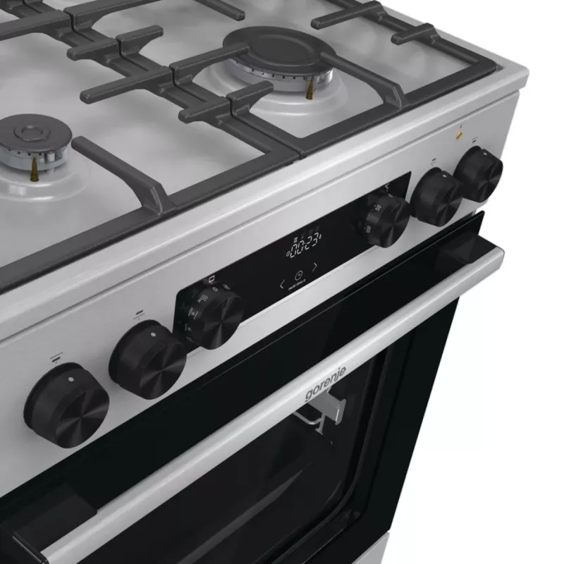 Gorenje GKS6C71XF brīvi stāvoša plīts ar cepeškrāsni sudraba krāsā