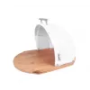 Maizes kaste Maestro MR-1678G ovāla, plastmasa un bambuss, 350×200×250 mm, bīdāms balts vāks