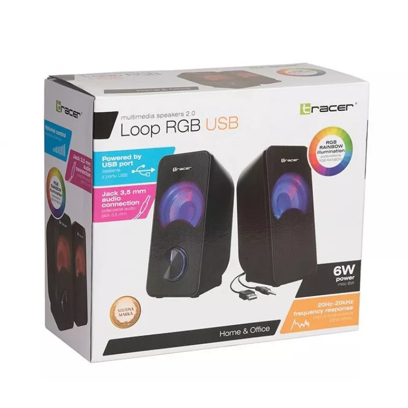 Skaļruņi 2.0 Loop RGB USB