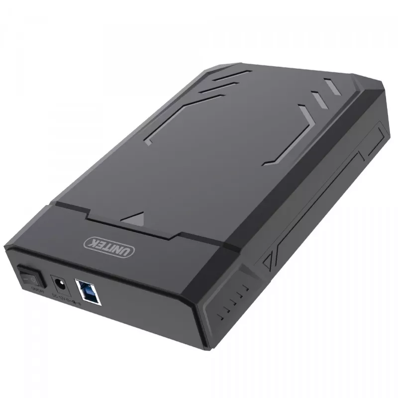HDD/SSD korpuss Unitek Y-3035 — 2,5/3,5 collu SATA, USB 3.2 Gen 1 (USB Type-B), 6 Gbit/s, melns, maiņstrāvas adapteris