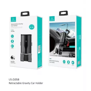 USAMS Auto telefona turētājs 4,7–7 collām universāls telefona statīvs automašīnā gravitācijas viedtālruņa turētājs ventilācijas atveres klips stiprinājums GPS atbalsts iPhone Xiaomi Samsung