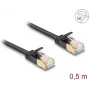 Tīkla kabelis DeLOCK RJ45 Cat.6A spraudnis-spraudnis U/FTP 0,5 m melns