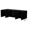 Kumode cama meble LUCCA 4D, 200×40×80 cm, melna, skaidu plātnes korpuss
