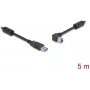 Delock - USB kabelis - USB Type A (vīr.) uz USB Type B (vīr.) ar kreiso leņķi - USB 3,0 - 5,0m - datu pārraides ātrums līdz 5 Gbps, zeltīti kontakti - melns (81103)