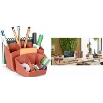 Galda organizators CEP TERRA NOVA terakotas krāsā — 6 nodalījumi, 14,3×15,8×9,3 cm
