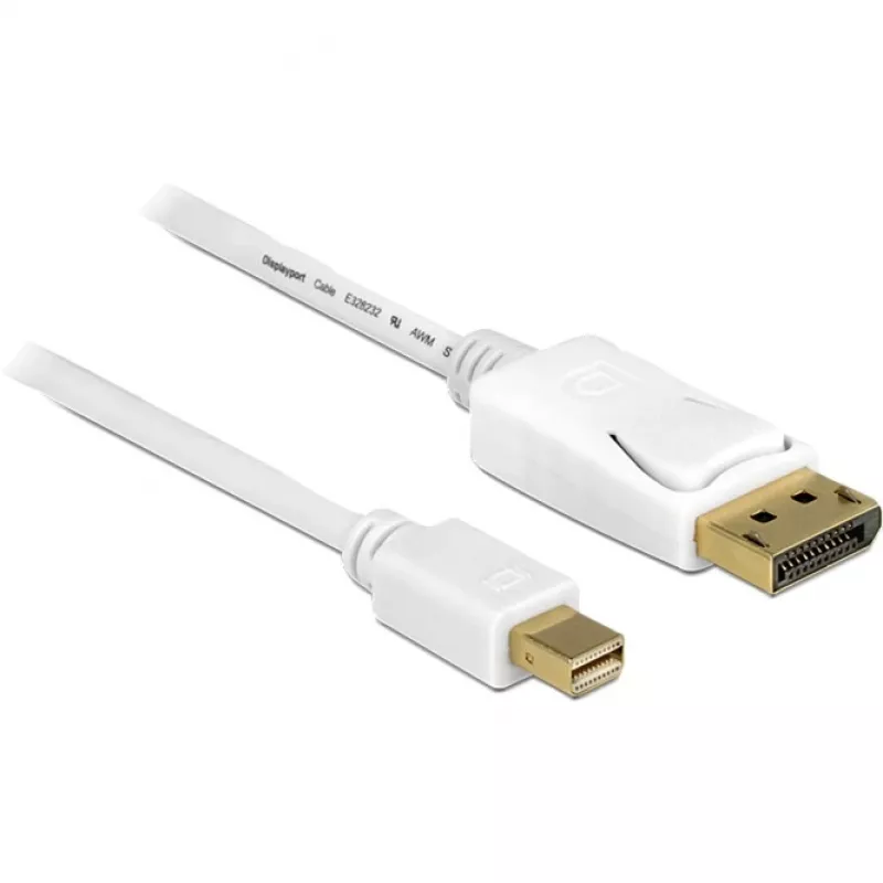 DeLOCK - DisplayPort kabelis - Mini DisplayPort (vīr.) - DisplayPort (vīr.) - 3,0 m - balts (83483)