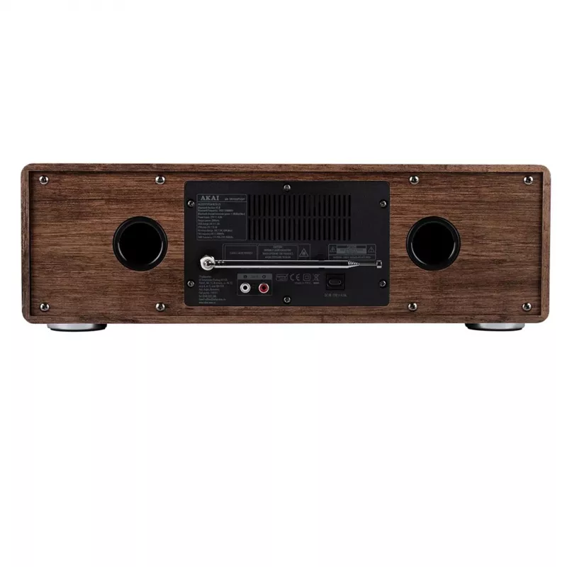 Mikro Hi-Fi sistēma AKAI AM-100 RHAPSODY — kompakta audio mini sistēma ar integrētu pastiprinātāju un CD/USB atskaņošanu