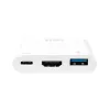 LogiLink 0.14m 2xUSB-C HDMI USB A Balts