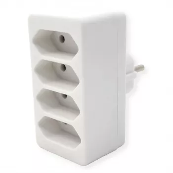 Pagarinātāja kontaktligzdu bloks Bachmann 921.273 – 4× Euro ligzdas, balts PVC