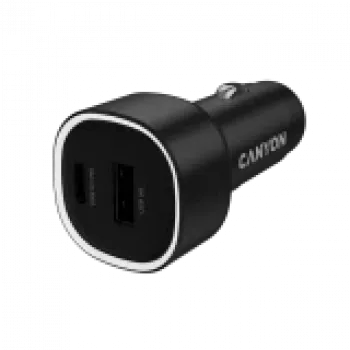 CANYON autolādētājs OnDrive 48 PD 48W USB-A+USB-C Melns