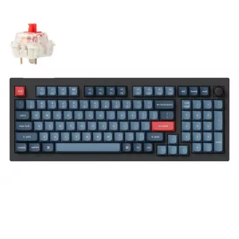 Keychron V5 Max tastatūra universāla RF bezvadu Bluetooth melna pelēka 96% mehāniskā