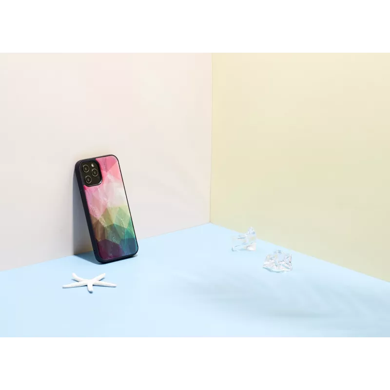 Aizsardzības maciņš iKins Apple iPhone 12 / 12 Pro — ūdens ziedu dizains, melns