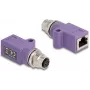 DeLOCK 60678 kabeļa savienotāju adapteris M12 RJ45 violets