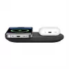 Belkin WIZ021VFBK - 2-in-1 bezvadu uzlādes paliktnis ar Qi2 tehnoloģiju 15 W, melns