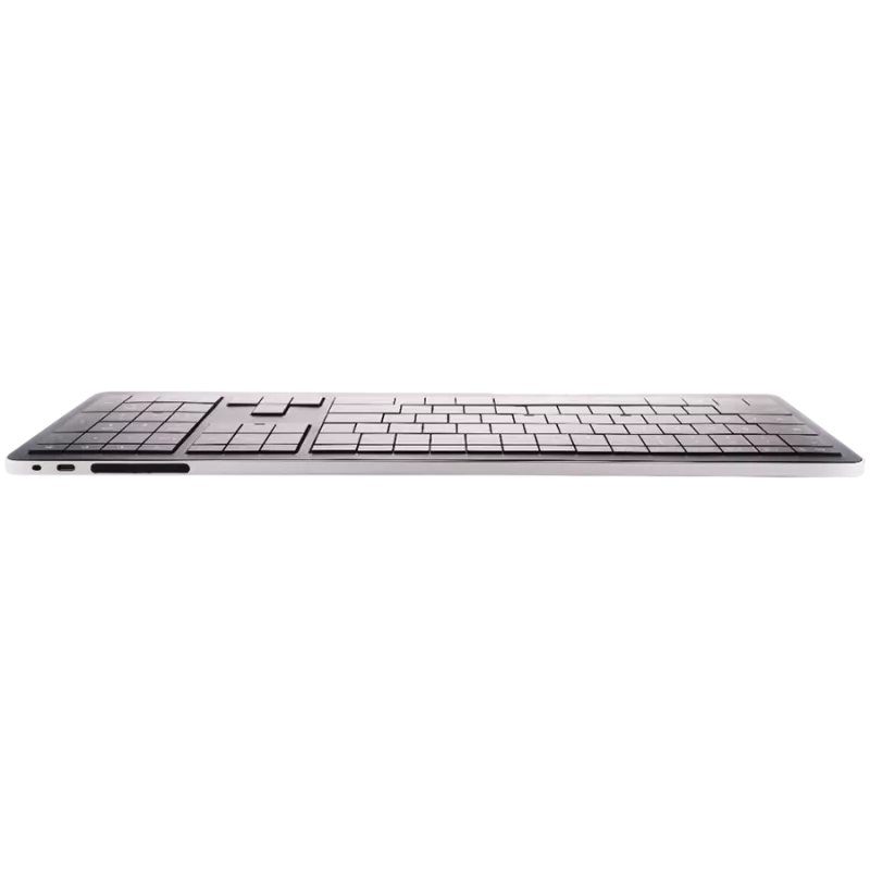 Bezvadu tastatūra CLEVETURA CLVX 1 Touch-On-Keys AI, ANSI US Windows izkārtojums, šķērveida slēdži, alumīnija korpuss, interaktīva RGB apgaismojums