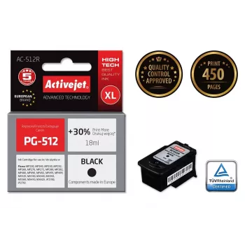 Activejet AC-512R tinte (aizvieto Canon PG-512; Premium; 18 ml; melna)