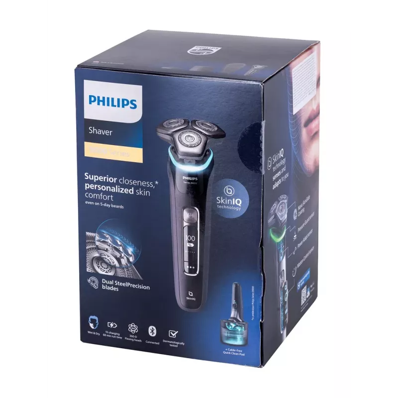 Philips SHAVER Series 9000 S9976/55 vīriešu skuveklis, rotējošais skuveklis, trimmeris, melns