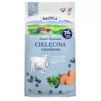 BALTICA regional flavours Small breeds Veal with lamb - sausā suņu barība - 3 kg