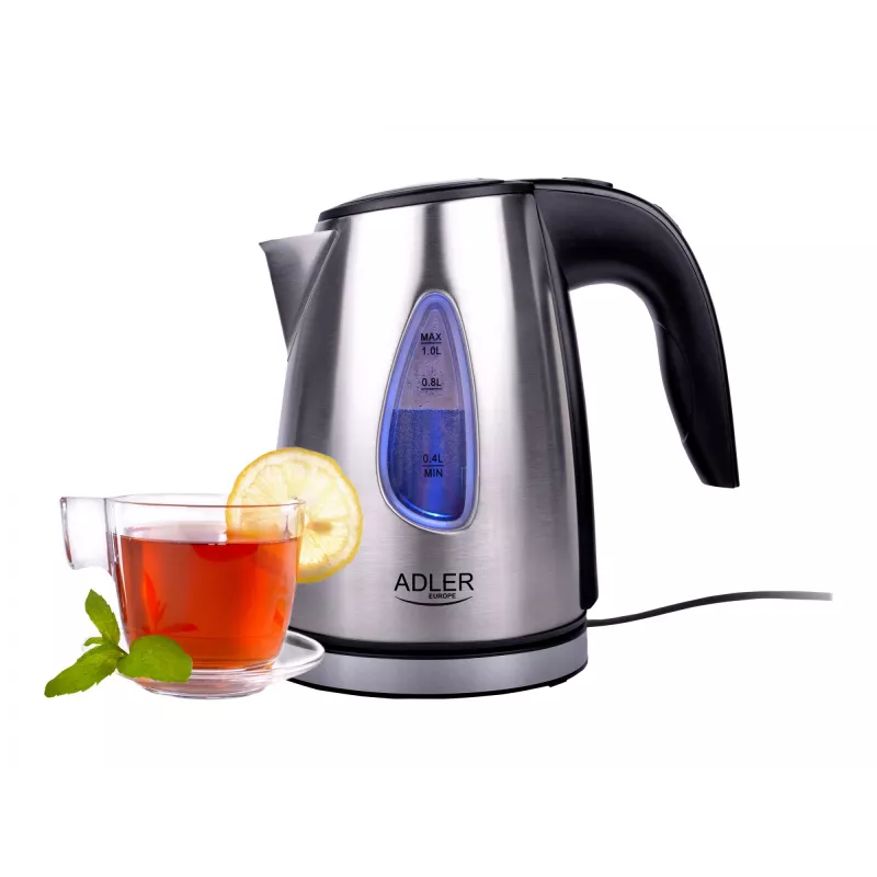 Adler AD 1203 elektriskā tējkanna 1 L Sudraba 1630 W