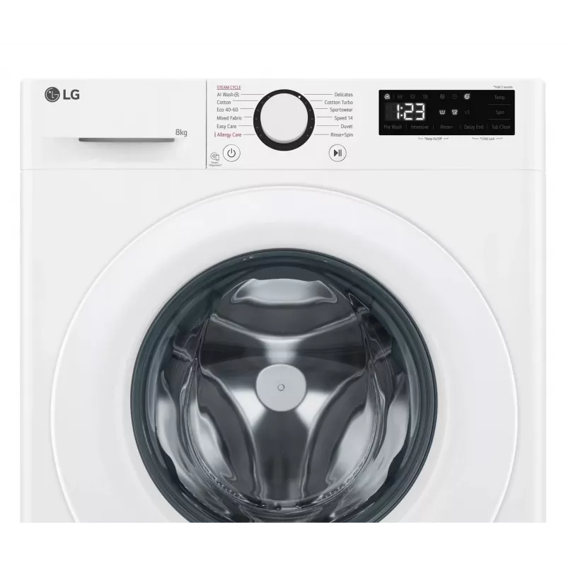 LG | Veļas mazgājamā mašīna | F2WR508SWW | Energoefektivitātes klase A-10% | Priekšējā ielāde | Mazgāšanas ietilpība 8 kg | 1200 apgr./min | Dziļums 47.5 cm | Platums 60 cm | Displejs | LED | Tvaika funkcija
