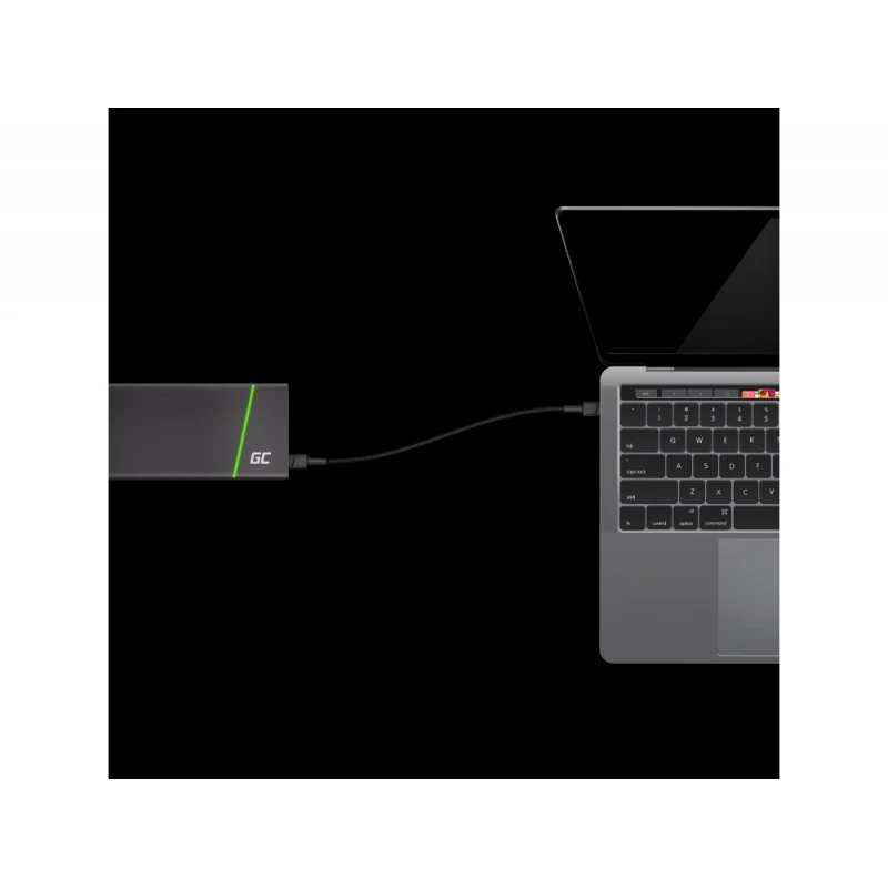 Green Cell KABGC30 USB kabelis USB 2.0 1.2 m USB C Melns