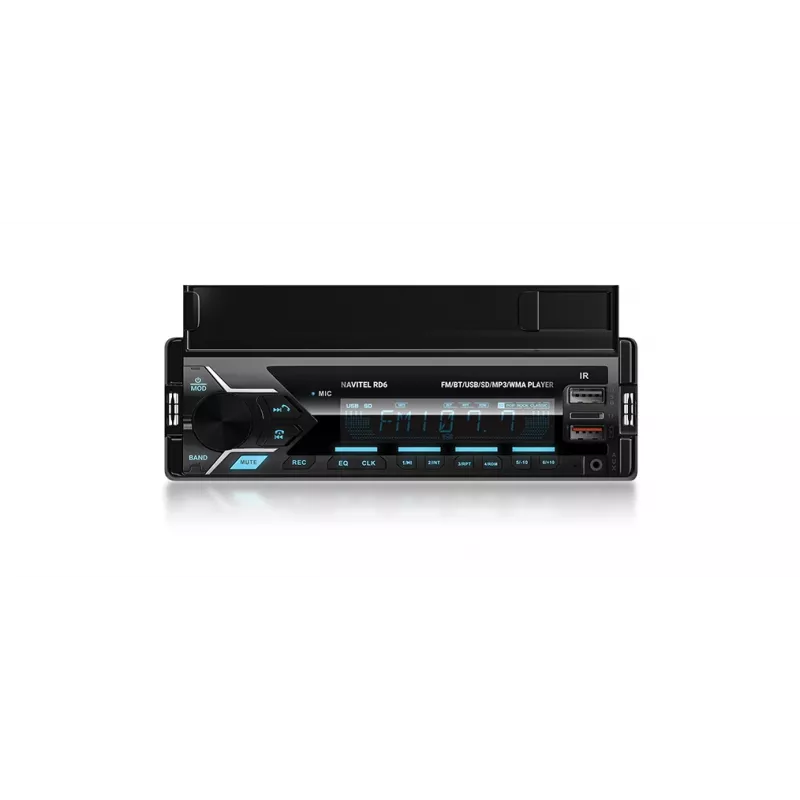 Automašīnas digitālais multivides uztvērējs Navitel RD6 — 4x45 W audio atskaņotājs, atskaņošana no digitālajiem un ārējiem avotiem, single-DIN ievietojums