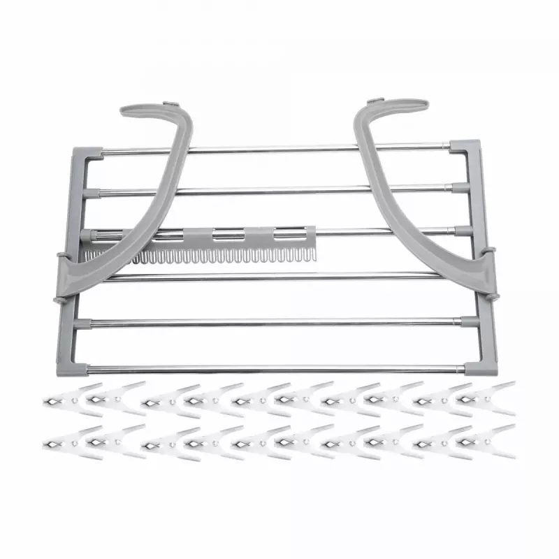 Piestiprināms plaukts Jata HTEN2402 polipropilēna un nerūsējošā tērauda salokāms 58×32×4.7 cm
