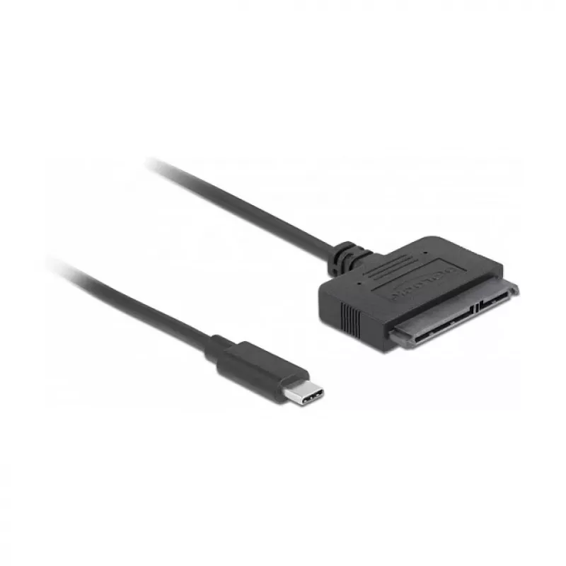 DeLOCK 63803 kabeļa savienotāju adapteris USB C 22 kontaktu SATA Melns 0.5m