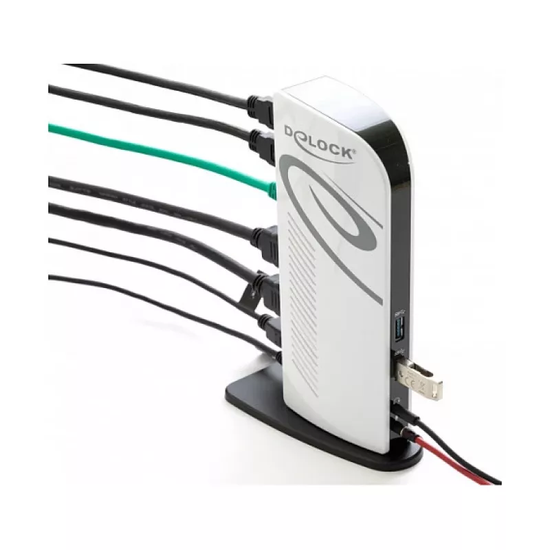 USB dokstacija DeLOCK 87771 Dual HDMI Full-HD USB 3.2 LAN audio